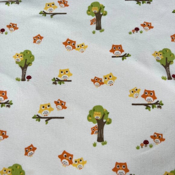 Gymboree Yellow White Forest Owl Tree Baby Swaddle Cotton Blanket - Picture 2 of 12